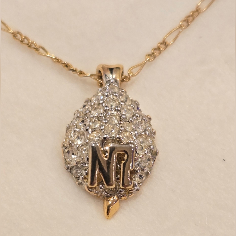 Nina Ricci 18K Gold Plated Swarovski Crystal Teardrop Necklace